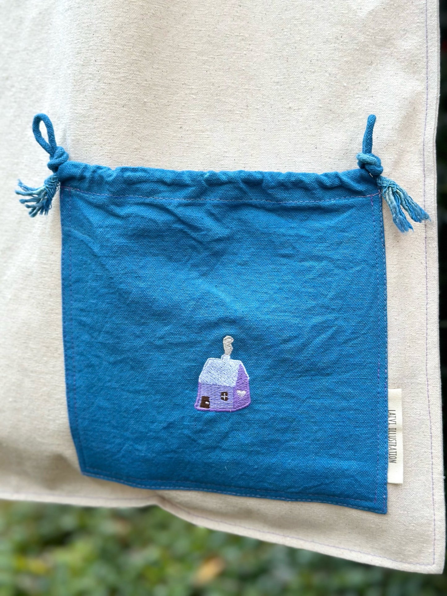 Essential Cotton Tote Bag with a Pocket Purple House