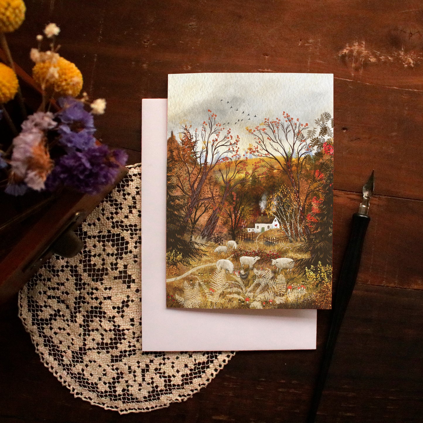 Greeting Cards set of 3 "Autumn Leaves"