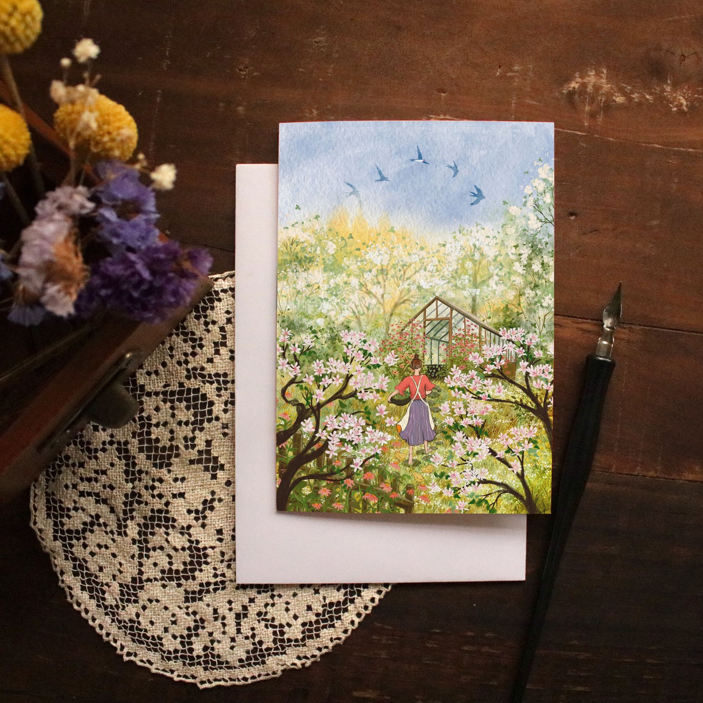 Greeting Card set of 4 "Blooming Springtime"