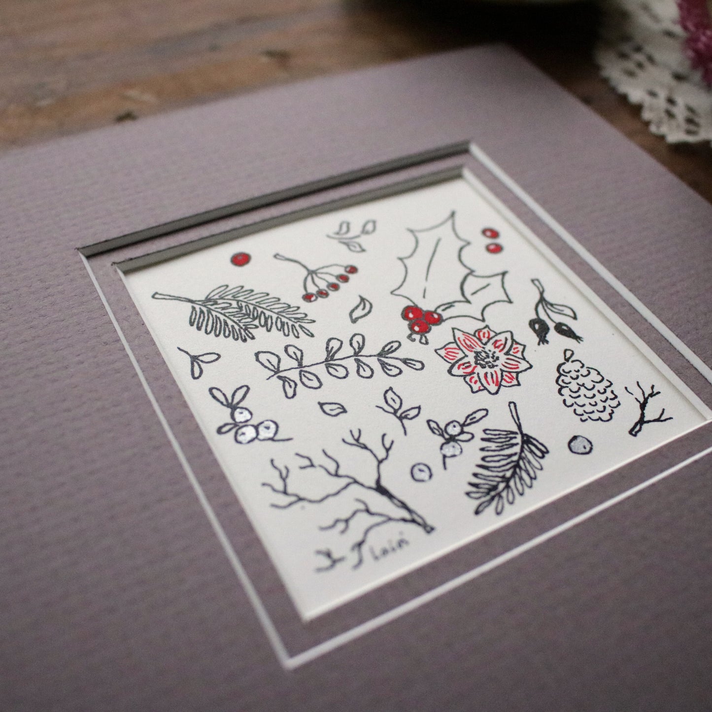 Original Ink Drawing "Winter Woodland"