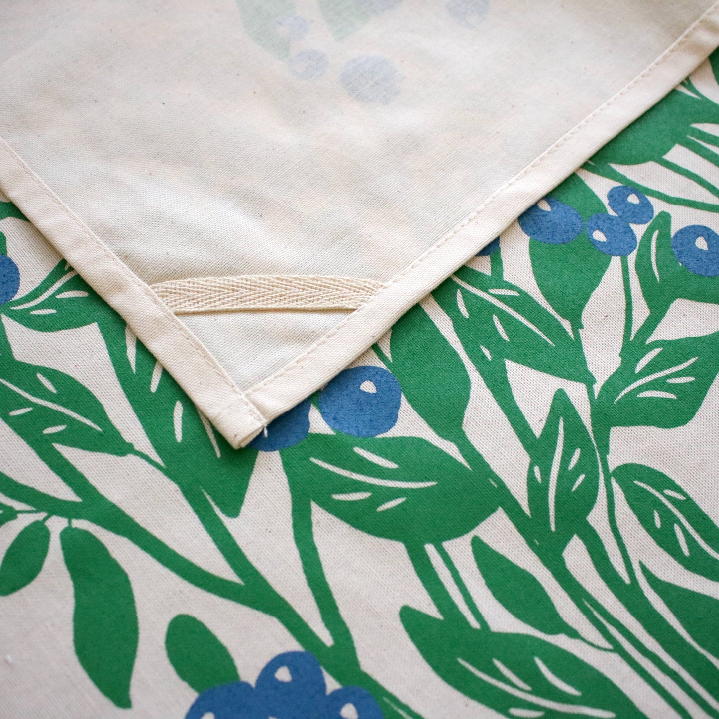 Screen printed tea towel "Blueberry Forest"