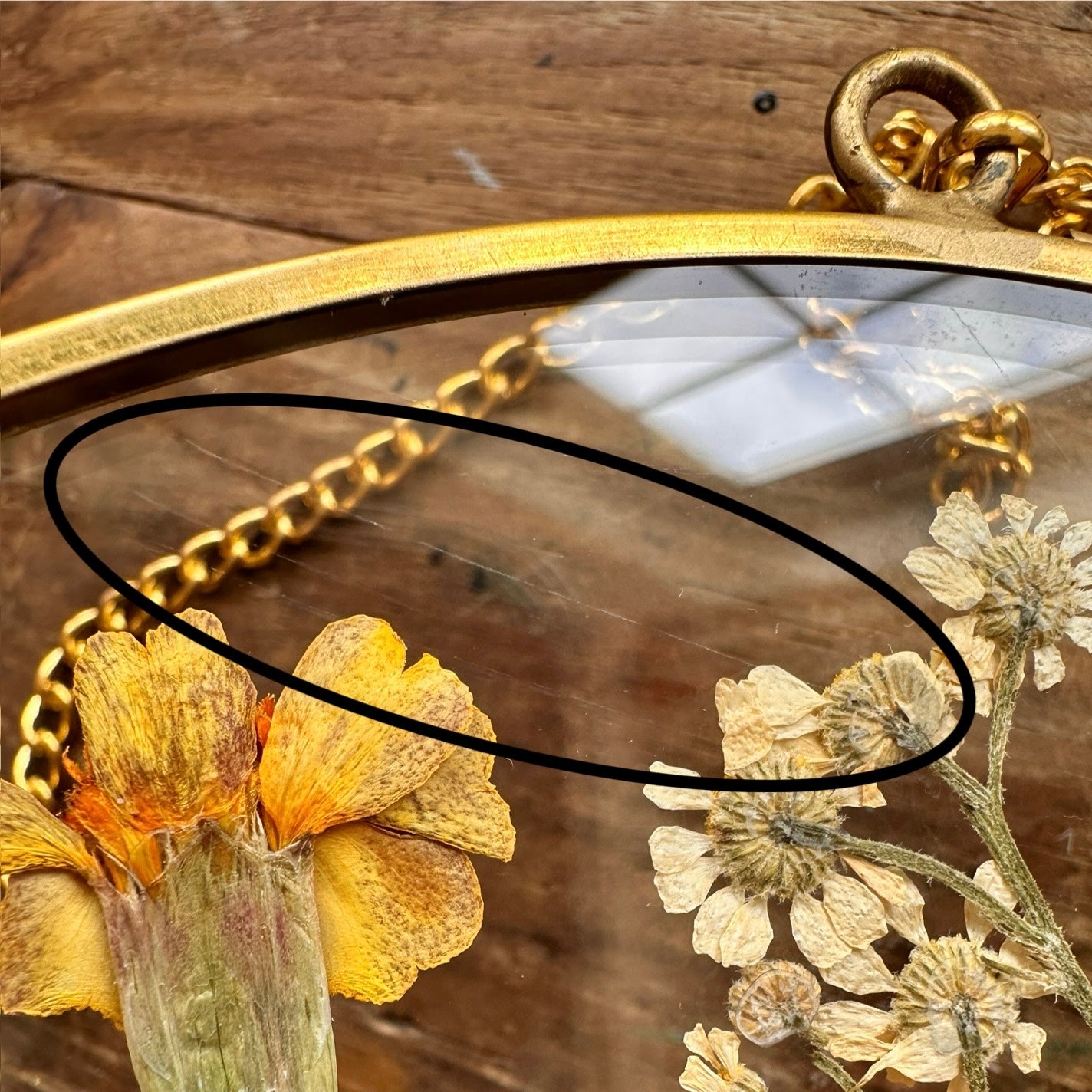 Seconds Pressed flower frame with Autumn Letters art print