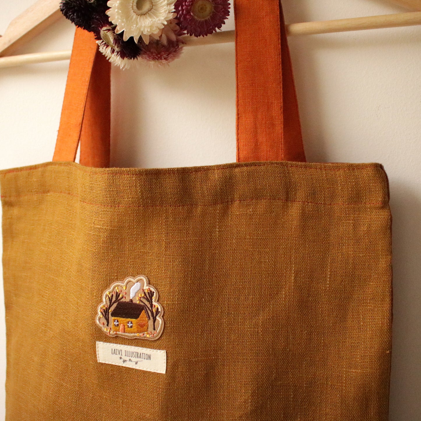 Handmade Linen Tote Bag
