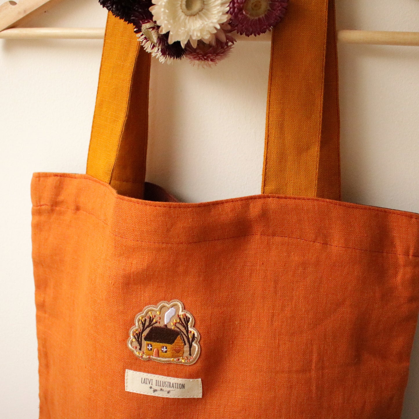 Handmade Linen Tote Bag