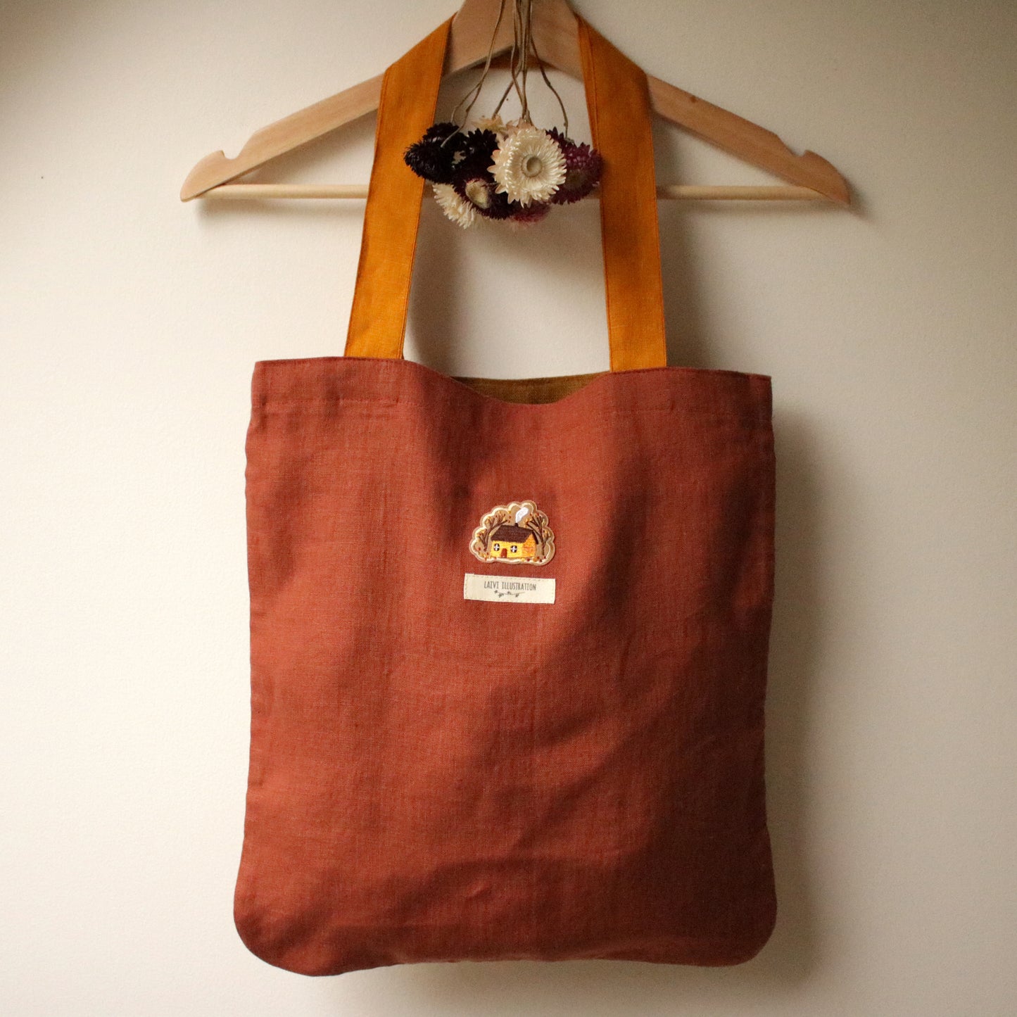 Handmade Linen Tote Bag