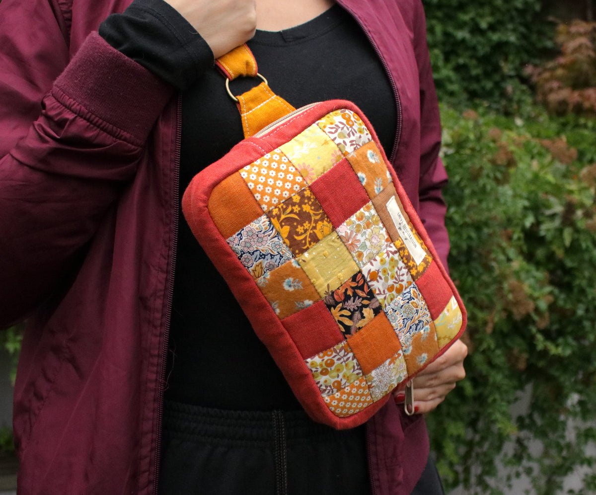 Patchwork Bum Bag "Scarlet Autumn"