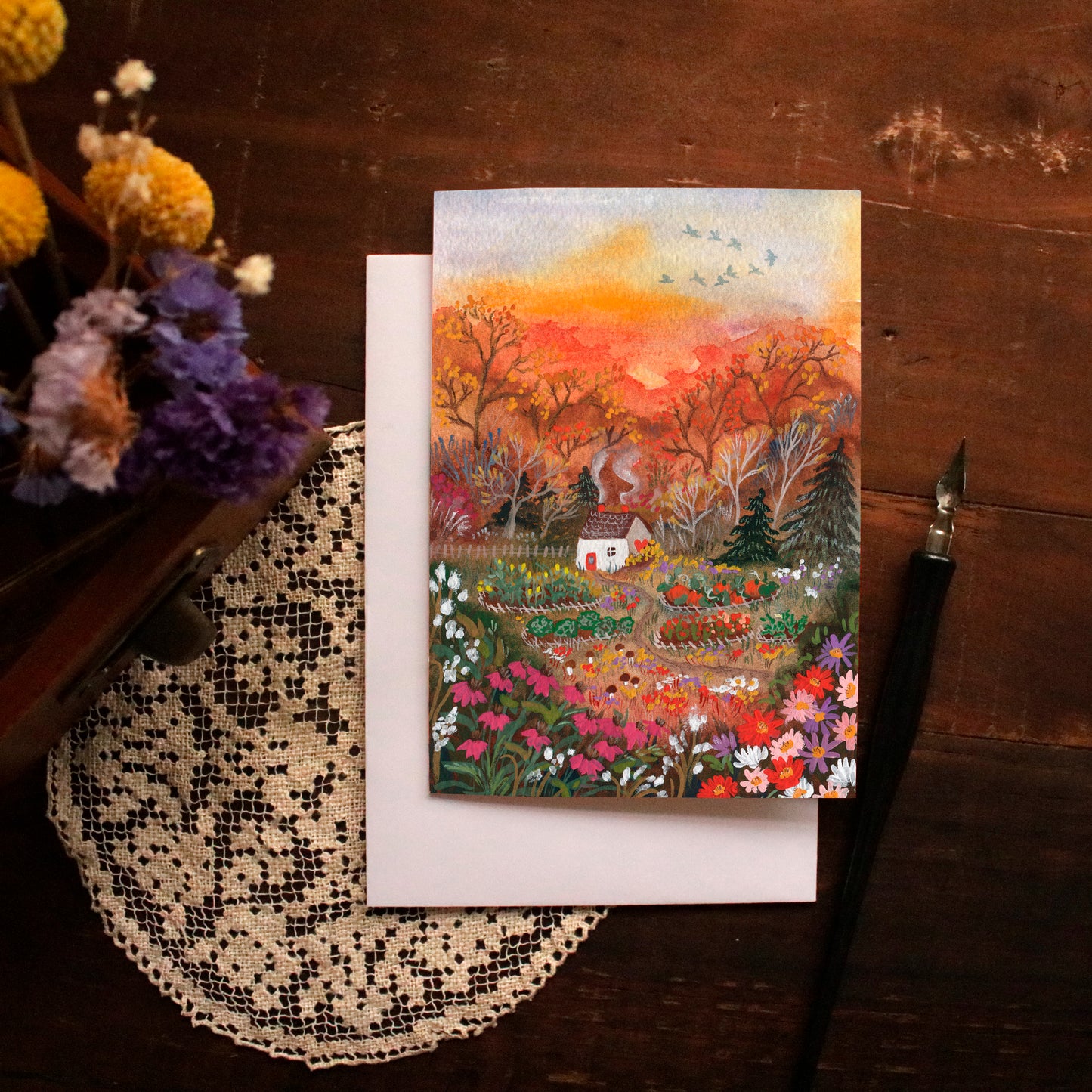 Greeting Cards set of 3 "Autumn Leaves"