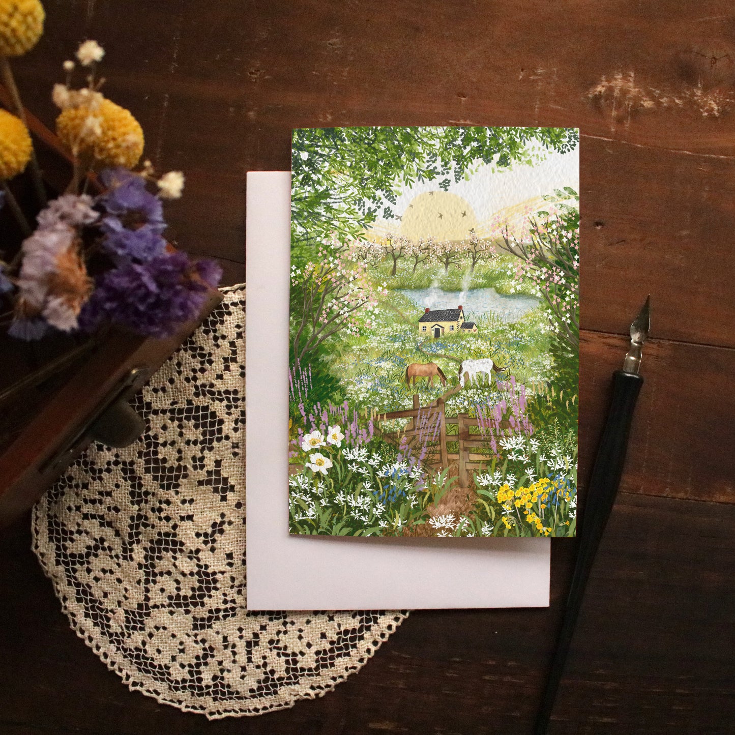 Greeting Card set of 3 "Spring in the Countryside"