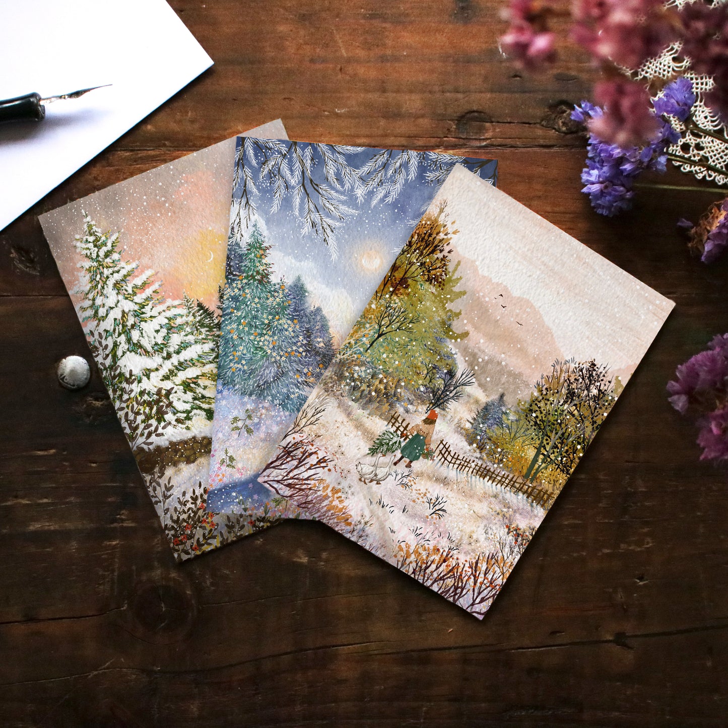 Greeting Card set of 3 "Winter Woods"