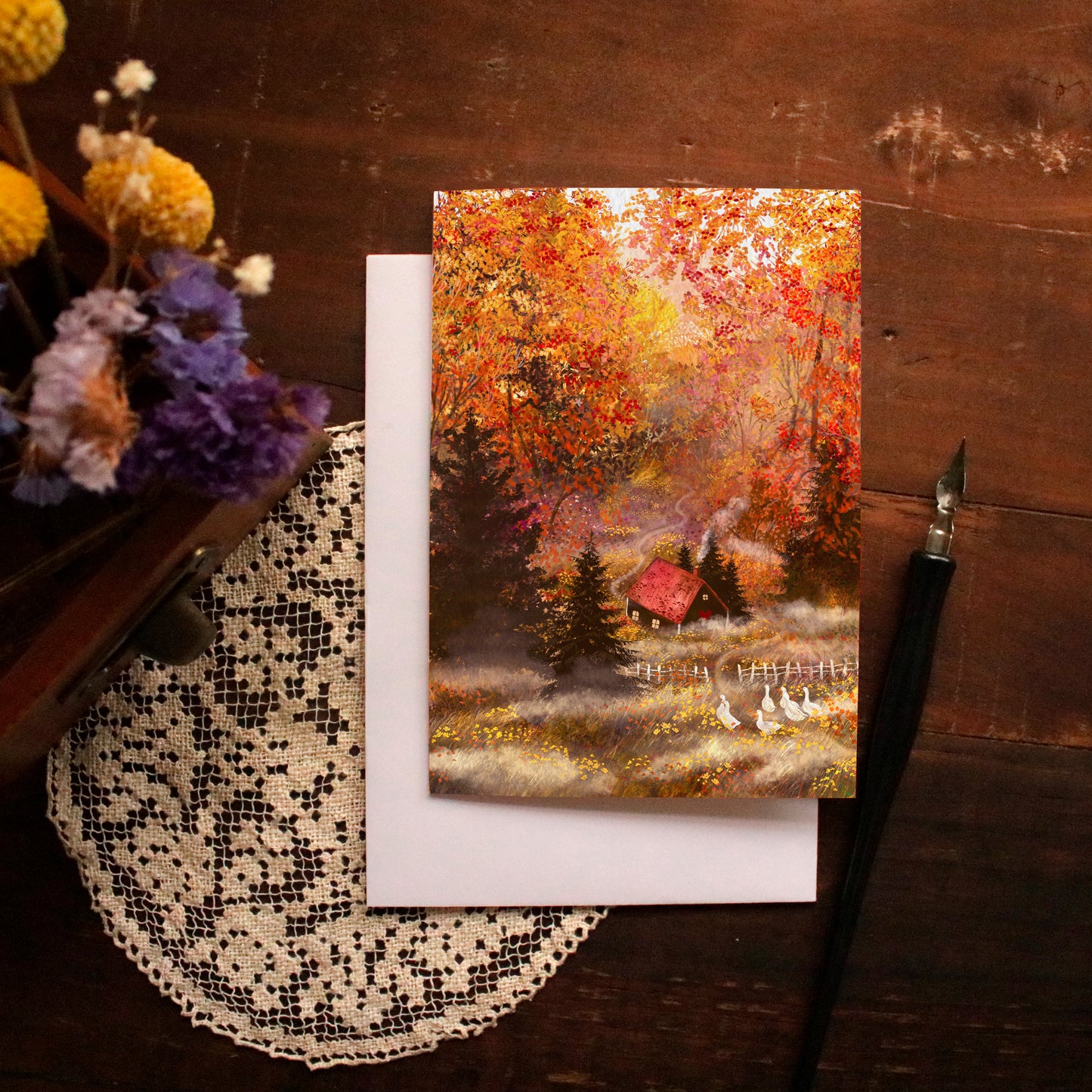 Greeting Cards set of 3 "Autumn Leaves"