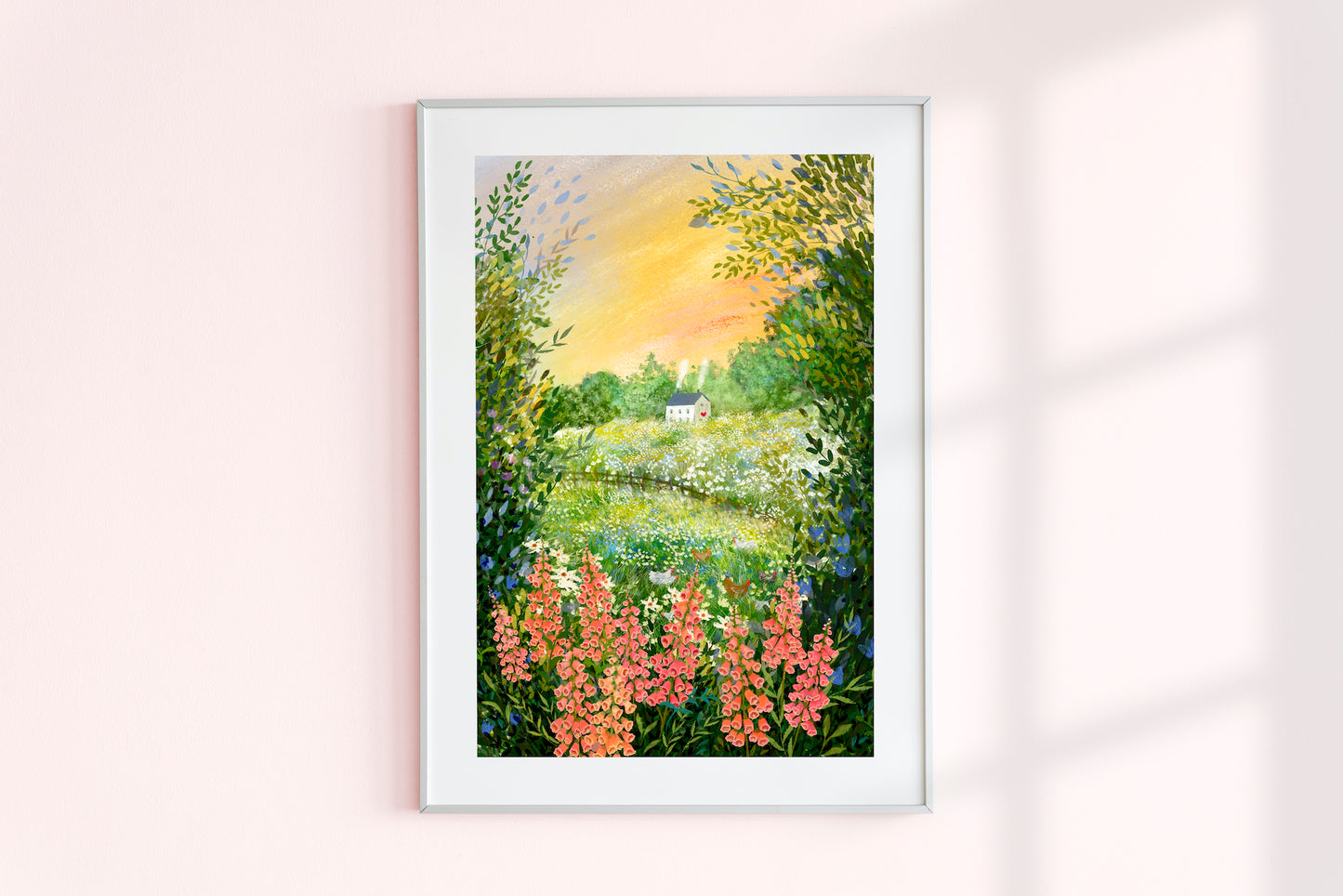 Giclee Fine Art Print "Foxglove and Chickens"