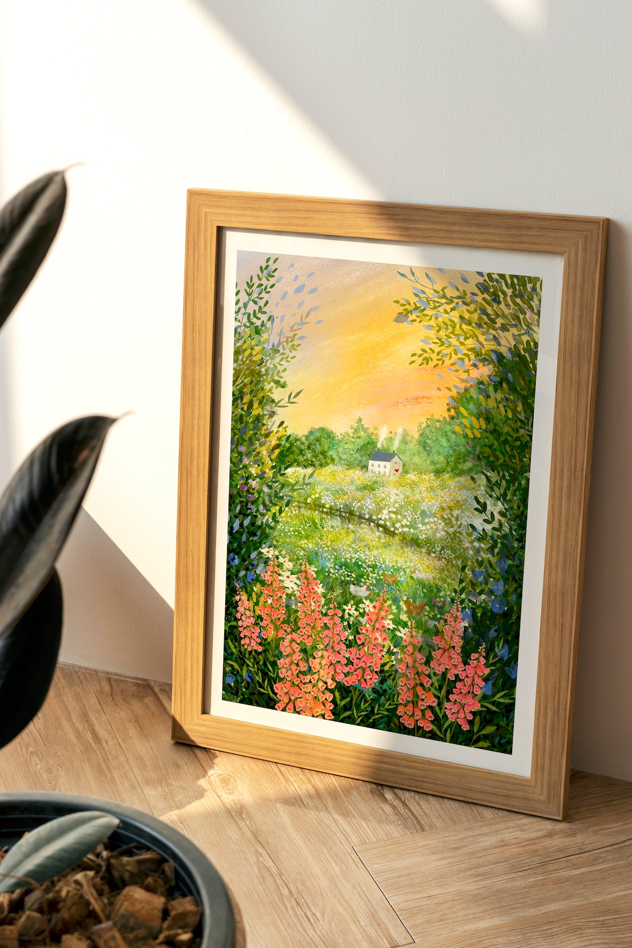 Giclee Fine Art Print "Foxglove and Chickens"