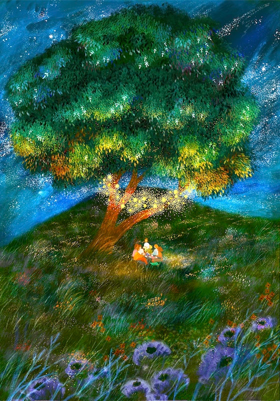 Giclee Fine Art Print "Summer Night Picnic"