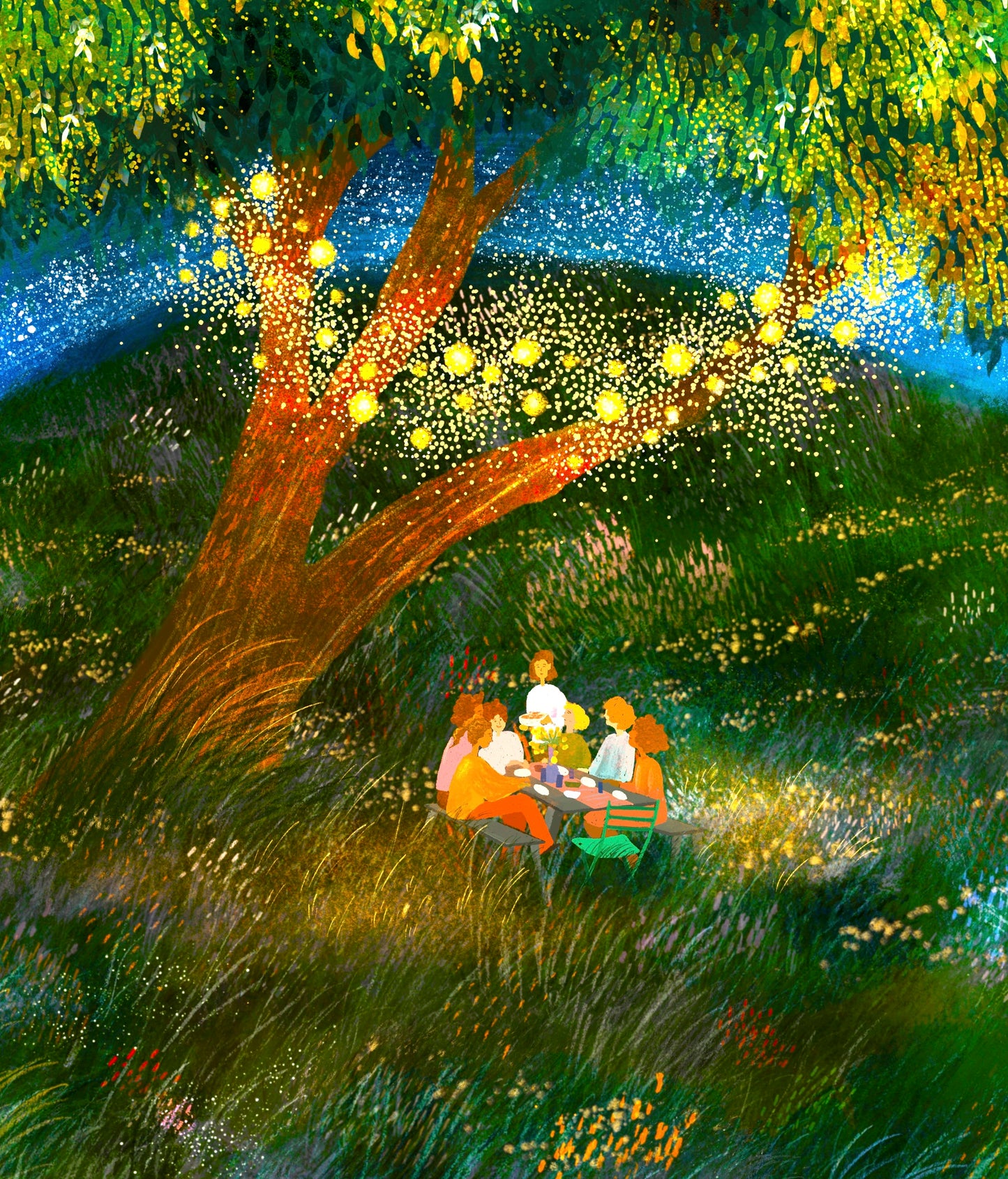 Giclee Fine Art Print "Summer Night Picnic"