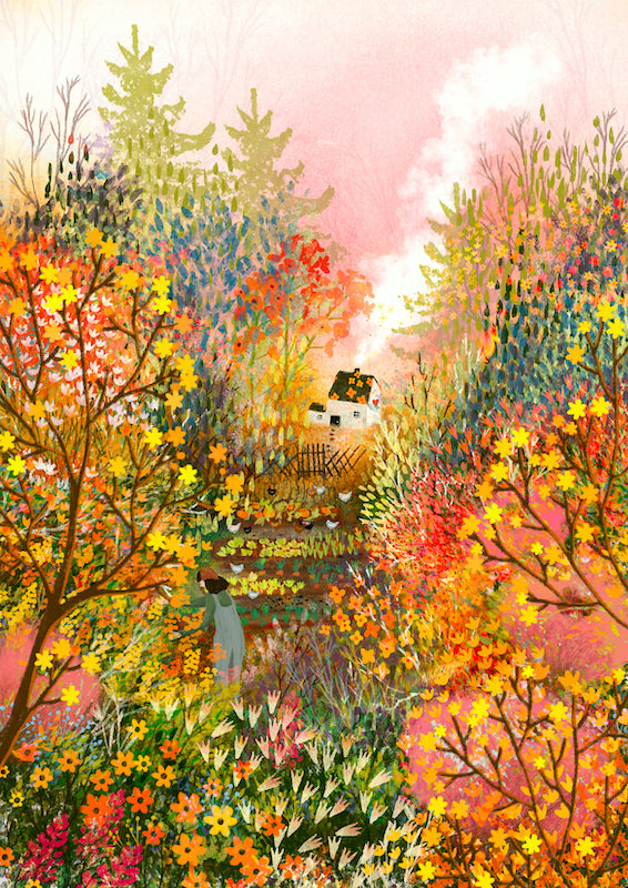 Giclee Fine Art Print "Me and my Chickens"