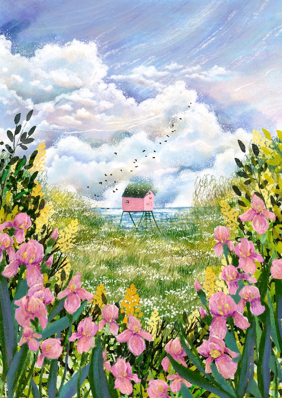 Giclee Fine Art Print "Irises by the Sea"