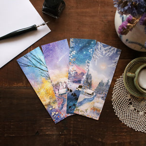 Set of 4 bookmarks "My Favourite Winter"