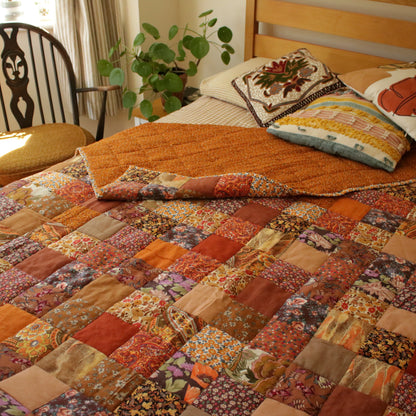 Heirloom Patchwork Blanket with an Embroidery "Marigold"
