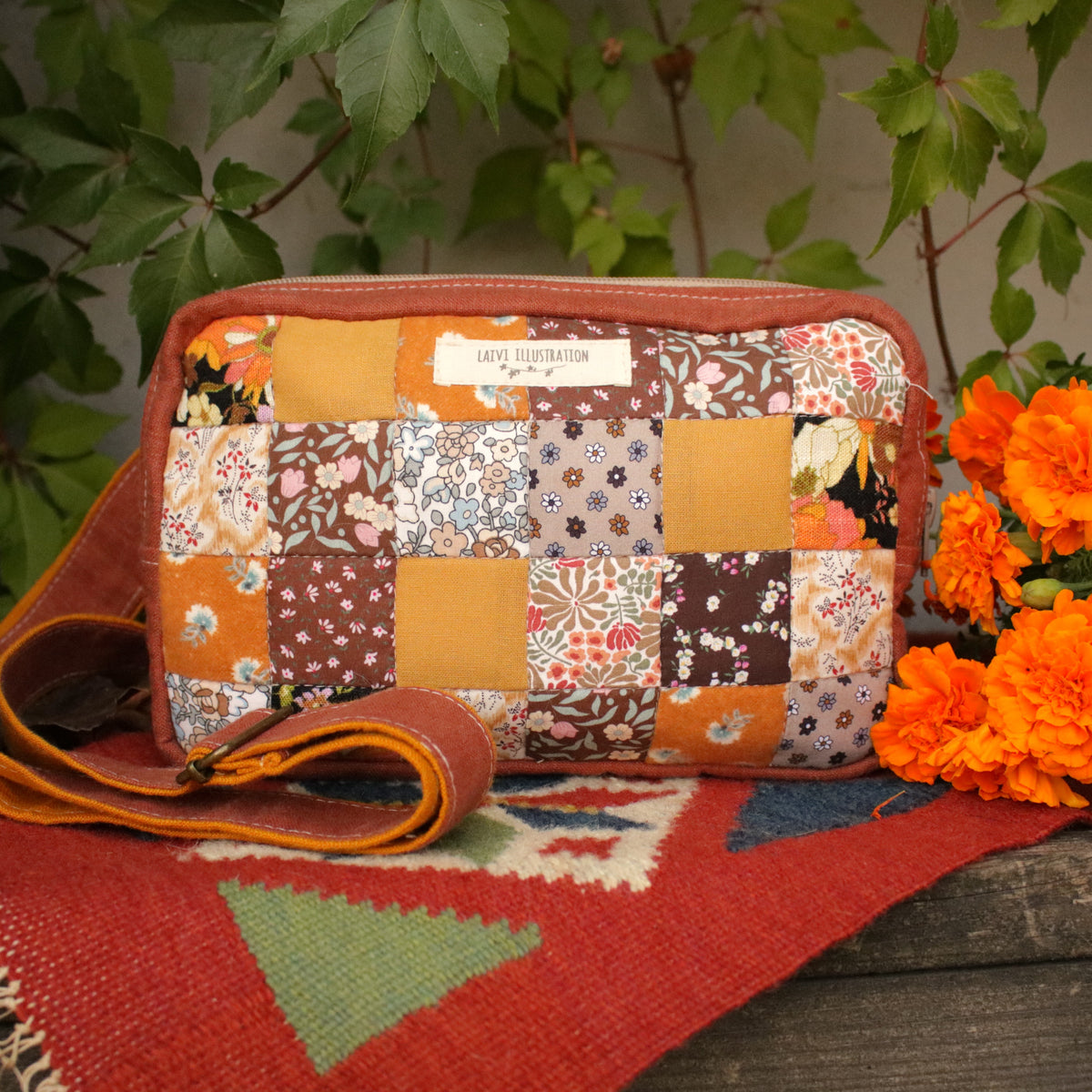 Patchwork Bum bag "Fallen Leaves"