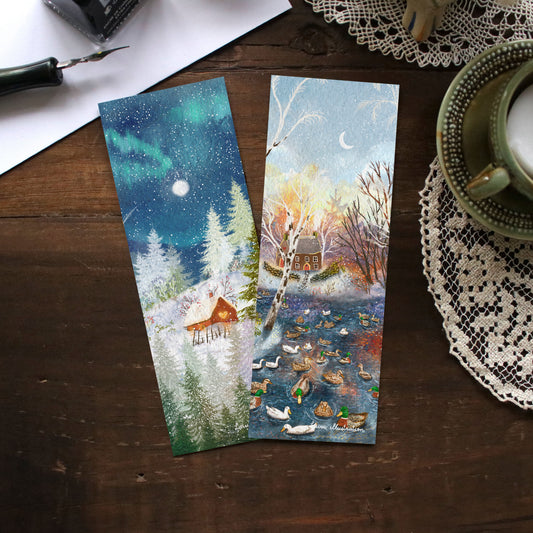 Set of 2 bookmarks "Frosty Winter"