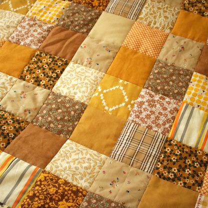 Heirloom Patchwork Blanket with an Embroidery "Helenium"