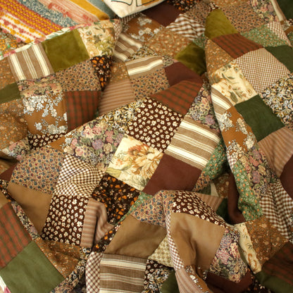 Heirloom Patchwork Blanket with an Embroidery "Oak Tree"