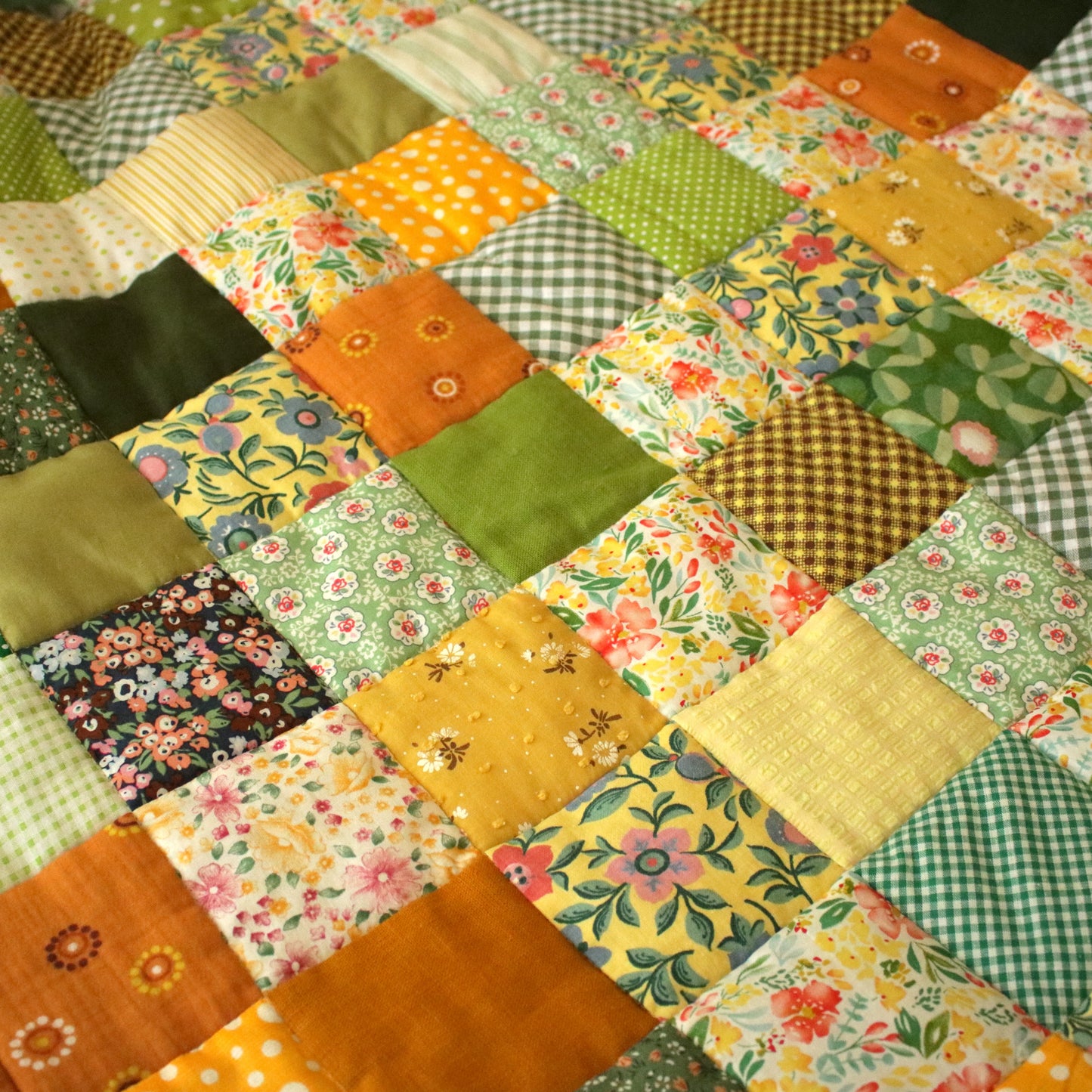Heirloom Patchwork Blanket with an Embroidery "Pansy"