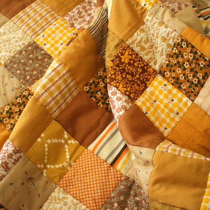Heirloom Patchwork Blanket with an Embroidery "Helenium"