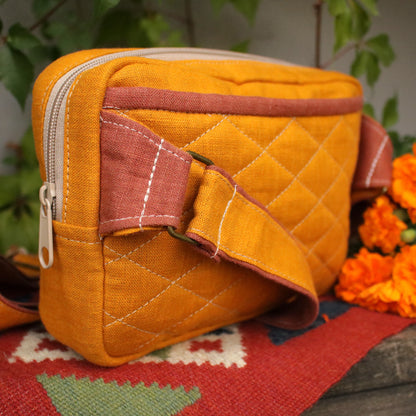 Patchwork Bum Bag "Mustard Leaves"