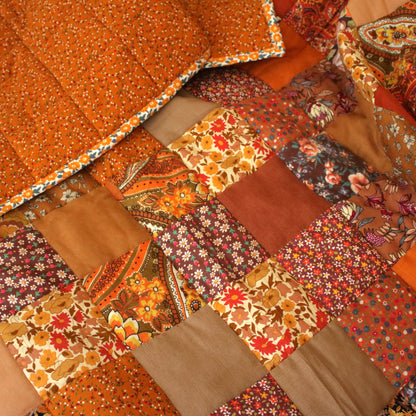 Heirloom Patchwork Blanket with an Embroidery "Marigold"