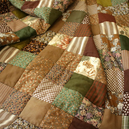 Heirloom Patchwork Blanket with an Embroidery "Oak Tree"