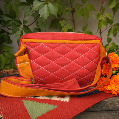 Patchwork Bum Bag "Scarlet Autumn"