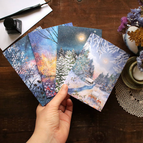 Greeting Card set of 4 "Let it Snow"