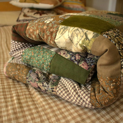 Heirloom Patchwork Blanket with an Embroidery "Oak Tree"