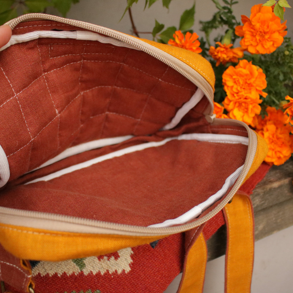 Patchwork Bum Bag "Mustard Leaves"