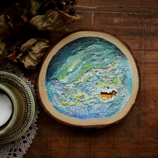 Original Woodslice Painting "Northern Lights"