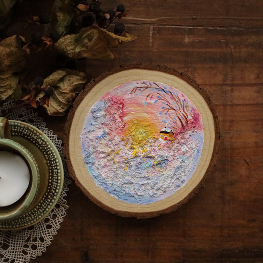 Original Woodslice Painting "Candy Skies"