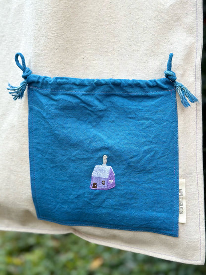 Essential Cotton Tote Bag with a Pocket Purple House