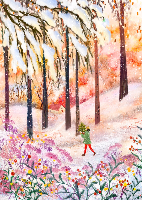 Giclee Fine Art Print  "Coming Home for Christmas"