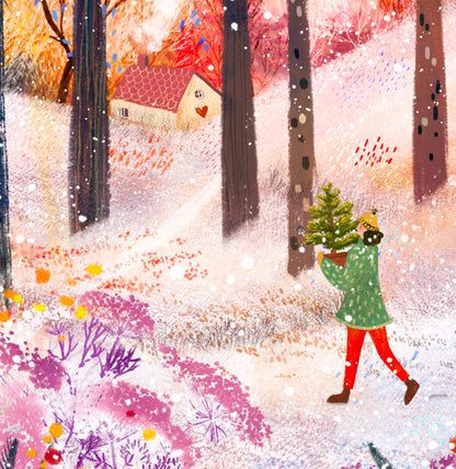 Giclee Fine Art Print  "Coming Home for Christmas"