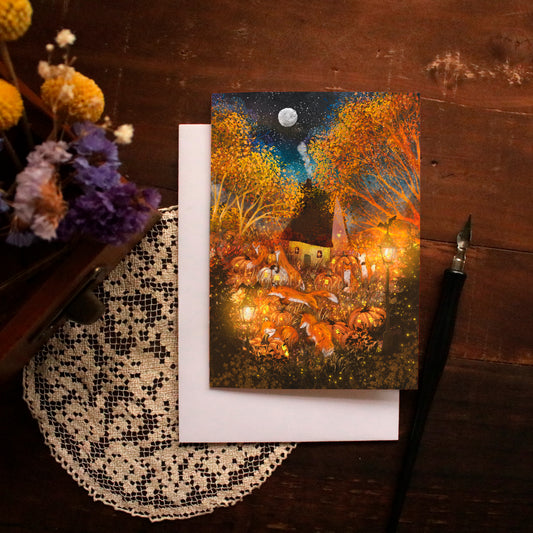 Greeting Card "Foxes and Fireflies"
