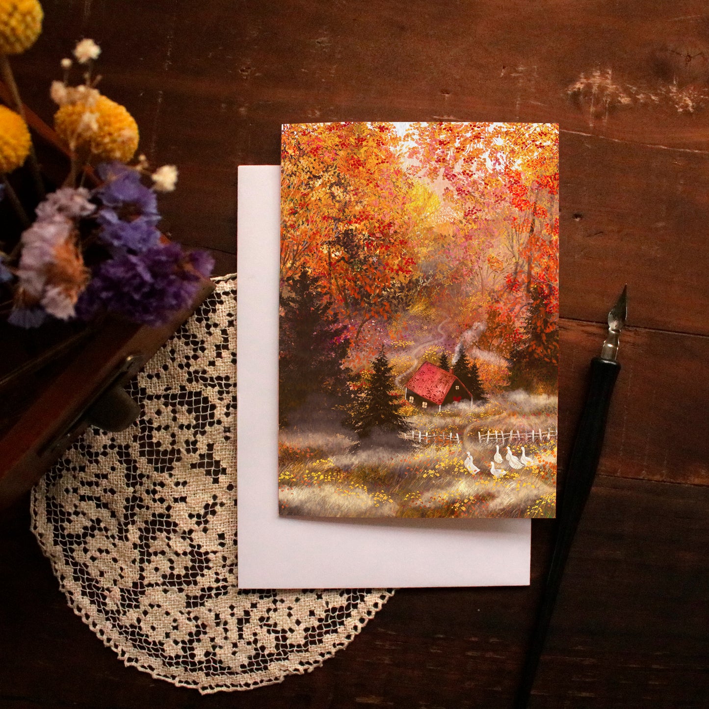 Greeting Cards set of 3 "Geese, Chickens and Sheep"