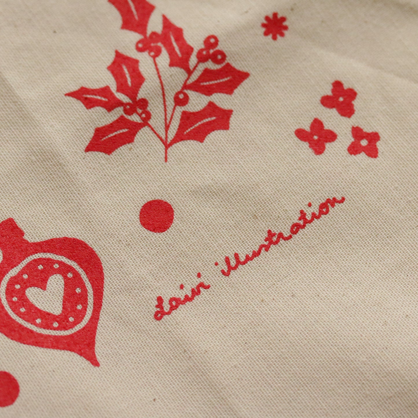 Screen printed tea towel "Holiday Spirit"