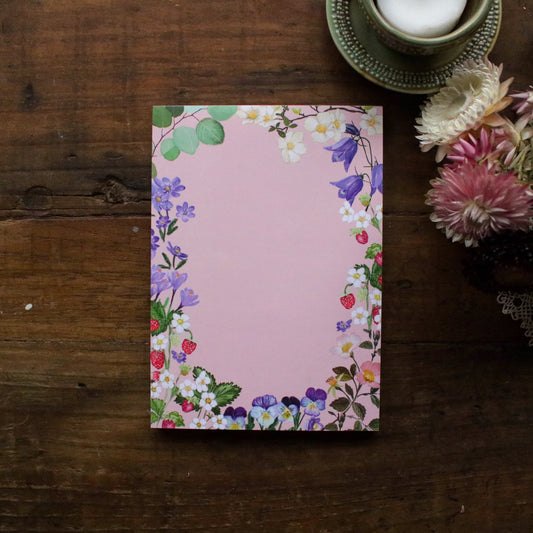 A6 Notepad "Strawberries and Blooms"