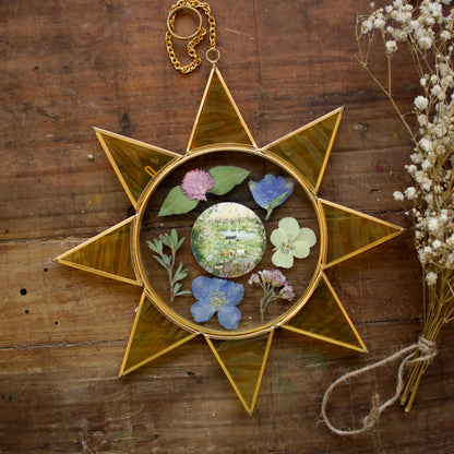 Pressed flower frame with April in Bloom art print