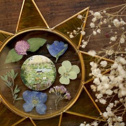 Pressed flower frame with April in Bloom art print