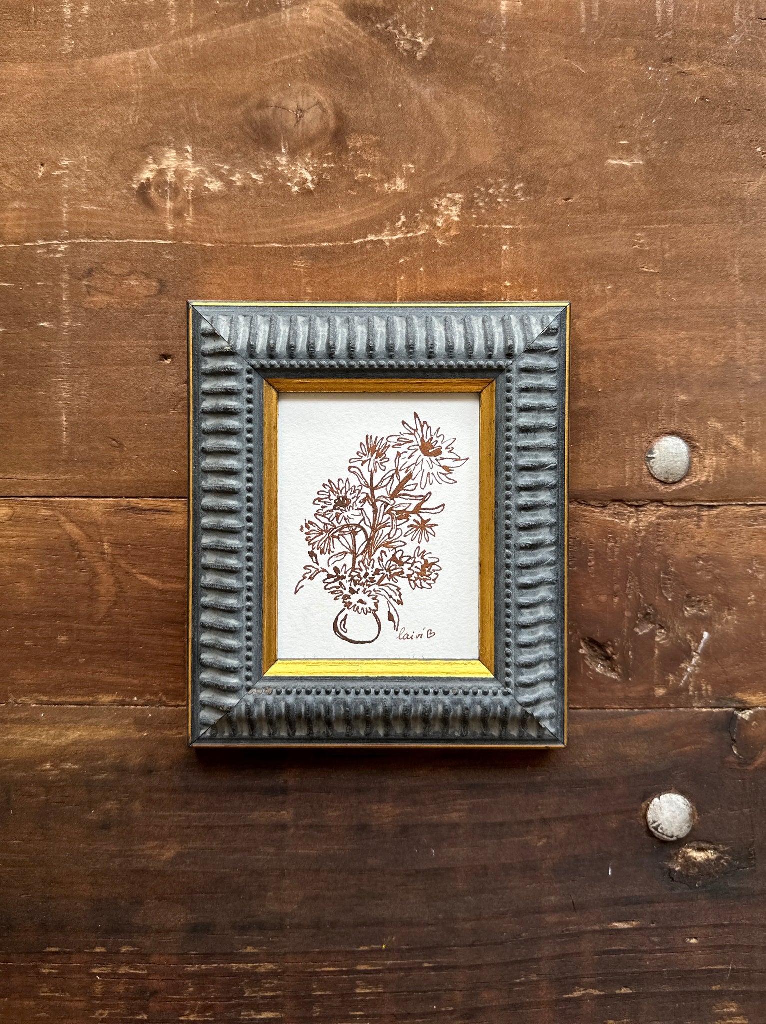 Original Ink Drawing "Autumn Bouquet no. 2"