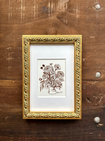Original Ink Drawing "Autumn Bouquet no. 1"