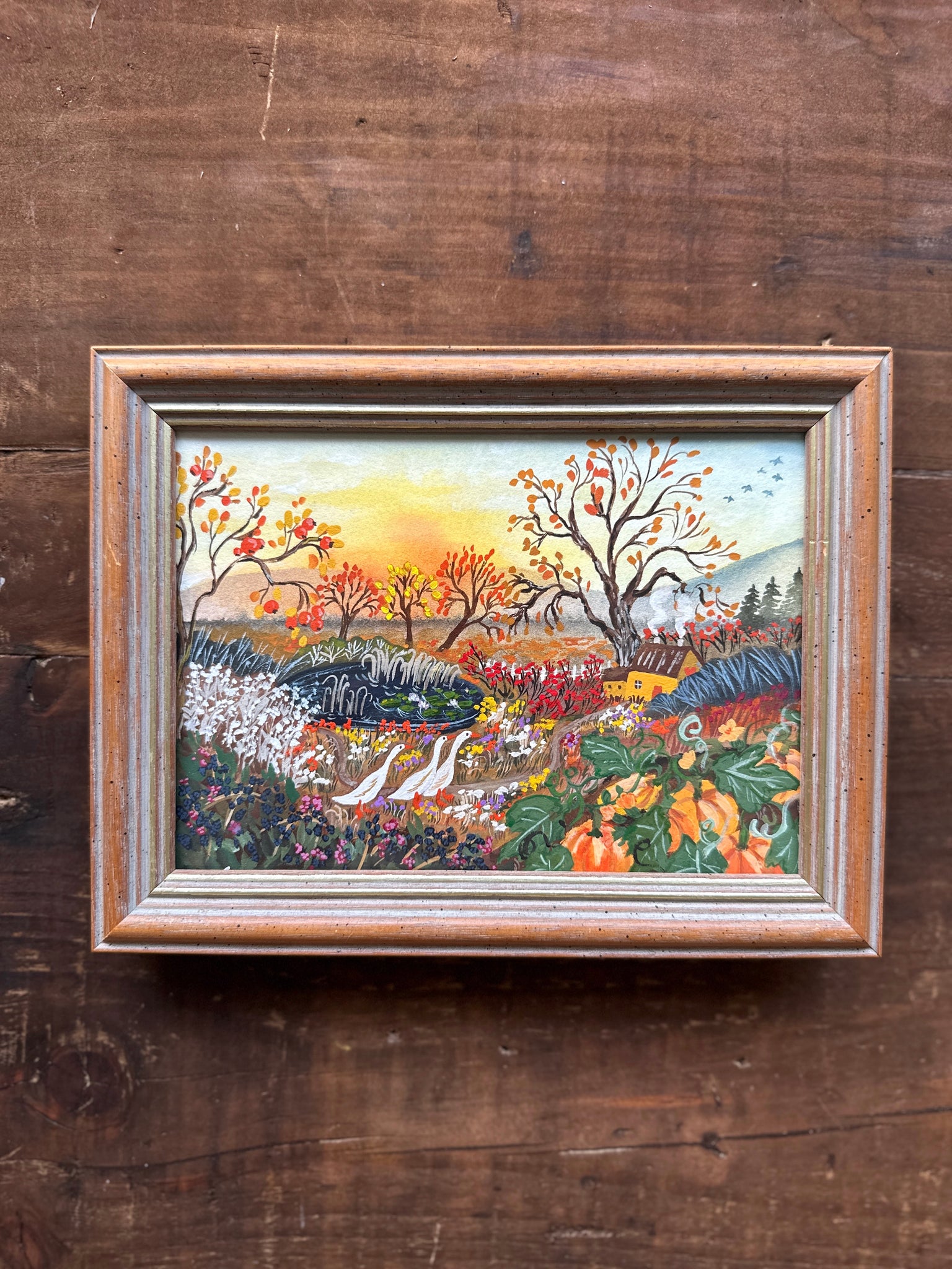 Original Gouache Painting "Harvest Time"