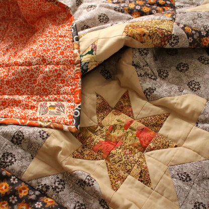 Heirloom Patchwork Blanket "Autumn Roses"